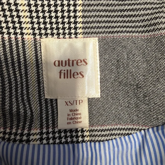 Autres Filles ($100) Plaid Blazer Women’s One Button Academia Preppy Jacket - Picture 5 of 7